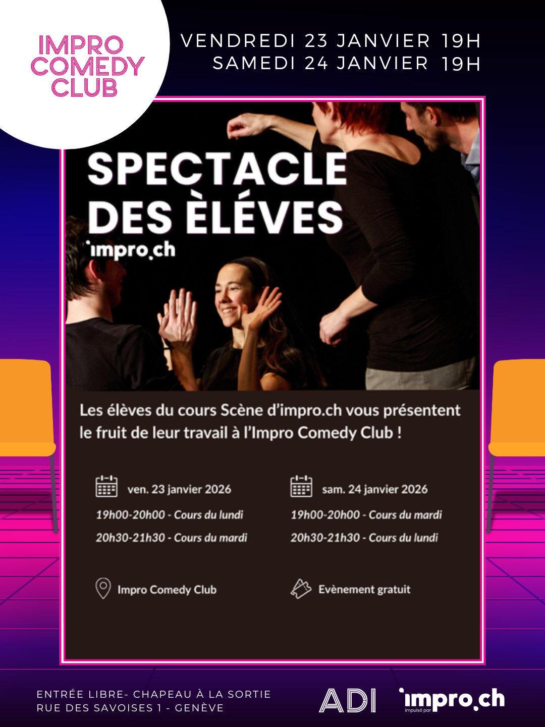 Spectacle des élèves d'impro.ch